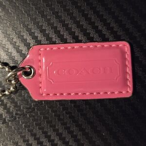 Coach Pink Patent Leather Hang Tag Keychain